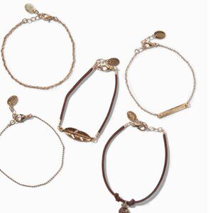 Icing Rose Gold Feather Bracelet Set